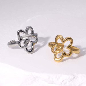 Stainless steel flower ring