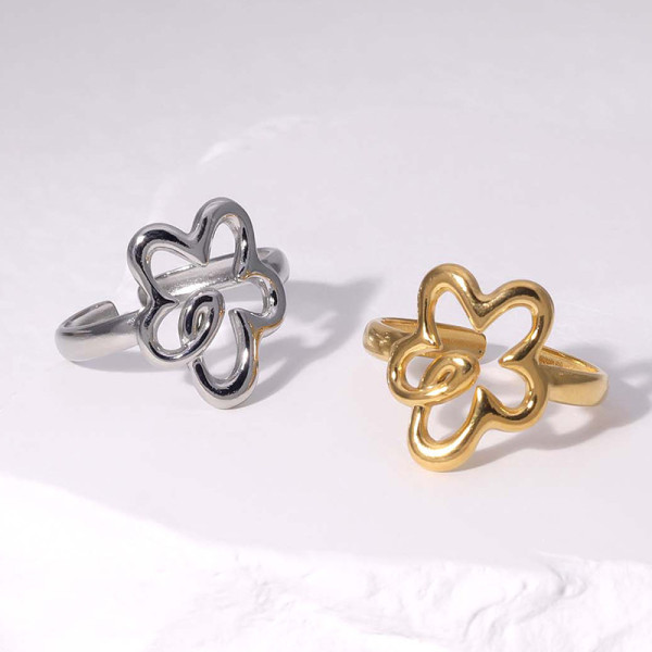 Stainless steel flower ring