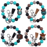 Cartoon Cowboy Keychain Handmade Beaded Pendant Bracelet Keyring