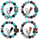 Cartoon Cowboy Keychain Handmade Beaded Pendant Bracelet Keyring
