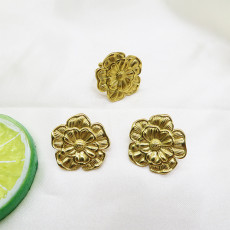 Stainless steel flower ring earring