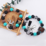 Cartoon Cowboy Keychain Handmade Beaded Pendant Bracelet Keyring