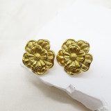 Stainless steel flower ring earring