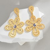 Stainless steel flower earrings