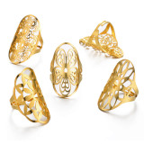 Stainless steel hollow flower ring