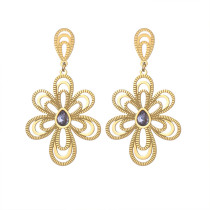 Stainless steel flower earrings