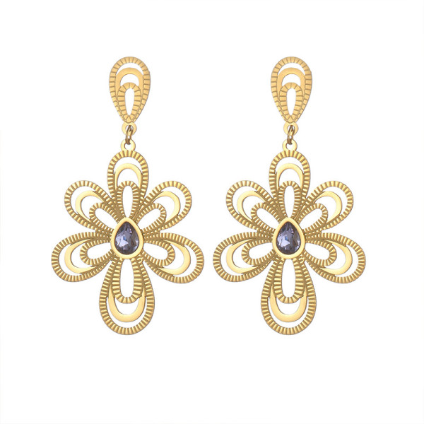 Stainless steel flower earrings