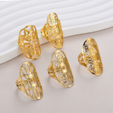 Stainless steel hollow flower ring