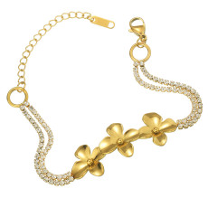 Stainless steel flower bracelet