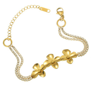 Stainless steel flower bracelet