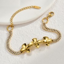 Stainless steel flower bracelet