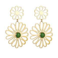 Stainless steel flower earrings