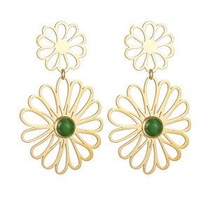 Stainless steel flower earrings