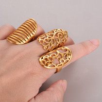 Stainless steel hollow flower ring