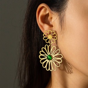 Stainless steel flower earrings