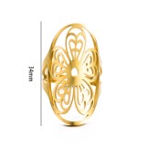 Stainless steel hollow flower ring