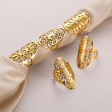 Stainless steel hollow flower ring