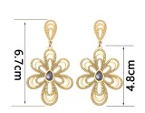 Stainless steel flower earrings