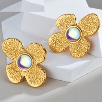 Stainless steel flower earrings