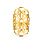 Stainless steel hollow flower ring