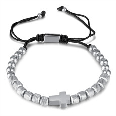 Stainless steel cross woven bracelet