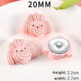 20MM Cookie Cream Puppy Cookies Resin snap button charms