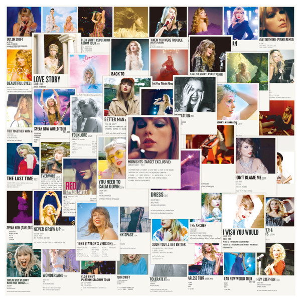 50 singer posters, Taylor Swift stickers, skateboard cups, decorative graffiti, waterproof stickers