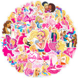 50 Instagram Barbie Pink Cartoon Notebooks, Luggage, Skateboard, Water Cup Decoration, Graffiti Waterproof Stickers