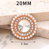 20MM Pearl diamond snap button charms
