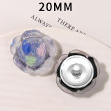 20MM flower Resin snap button charms