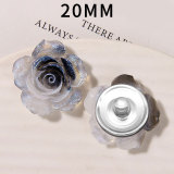 20MM flower Resin snap button charms