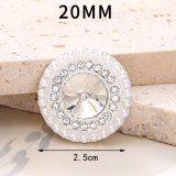 20MM Pearl diamond snap button charms