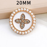 20MM pearl Flower snap button charms