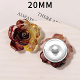 20MM flower Resin snap button charms