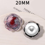 20MM flower Resin snap button charms