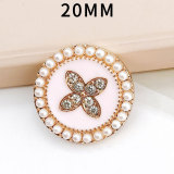 20MM pearl Flower snap button charms