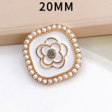 20MM pearl Flower snap button charms