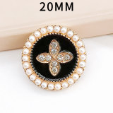 20MM pearl Flower snap button charms