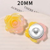 20MM flower Resin snap button charms