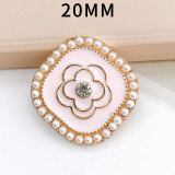 20MM pearl Flower snap button charms