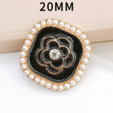 20MM pearl Flower snap button charms