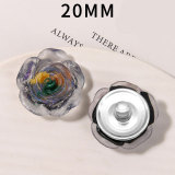 20MM flower Resin snap button charms