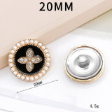 20MM pearl Flower snap button charms