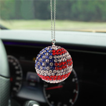 Car crystal ball pendant diamond car rearview mirror full of diamond decoration ornaments with stainless steel chain
