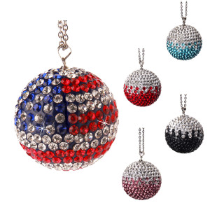 Car crystal ball pendant diamond car rearview mirror full of diamond decoration ornaments with stainless steel chain