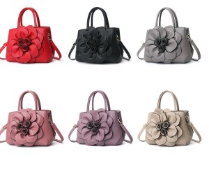 PU leather flower carrying shoulder bag