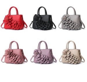 PU leather flower carrying shoulder bag