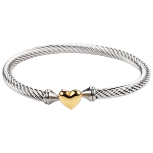 Stainless steel silver opening love bracelet