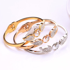 Stainless steel angel zircon bracelet