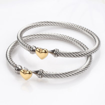 Stainless steel silver opening love bracelet